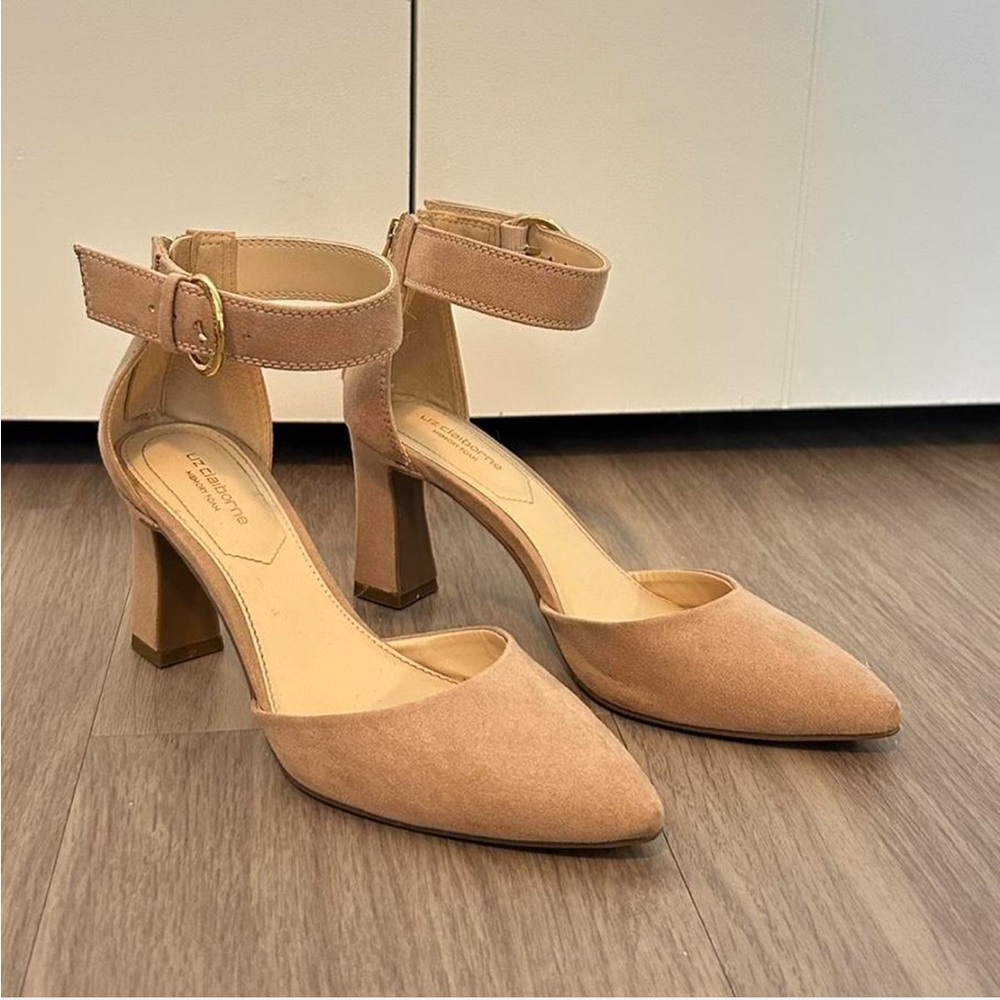 Elegant Tan Ankle Strap Heels